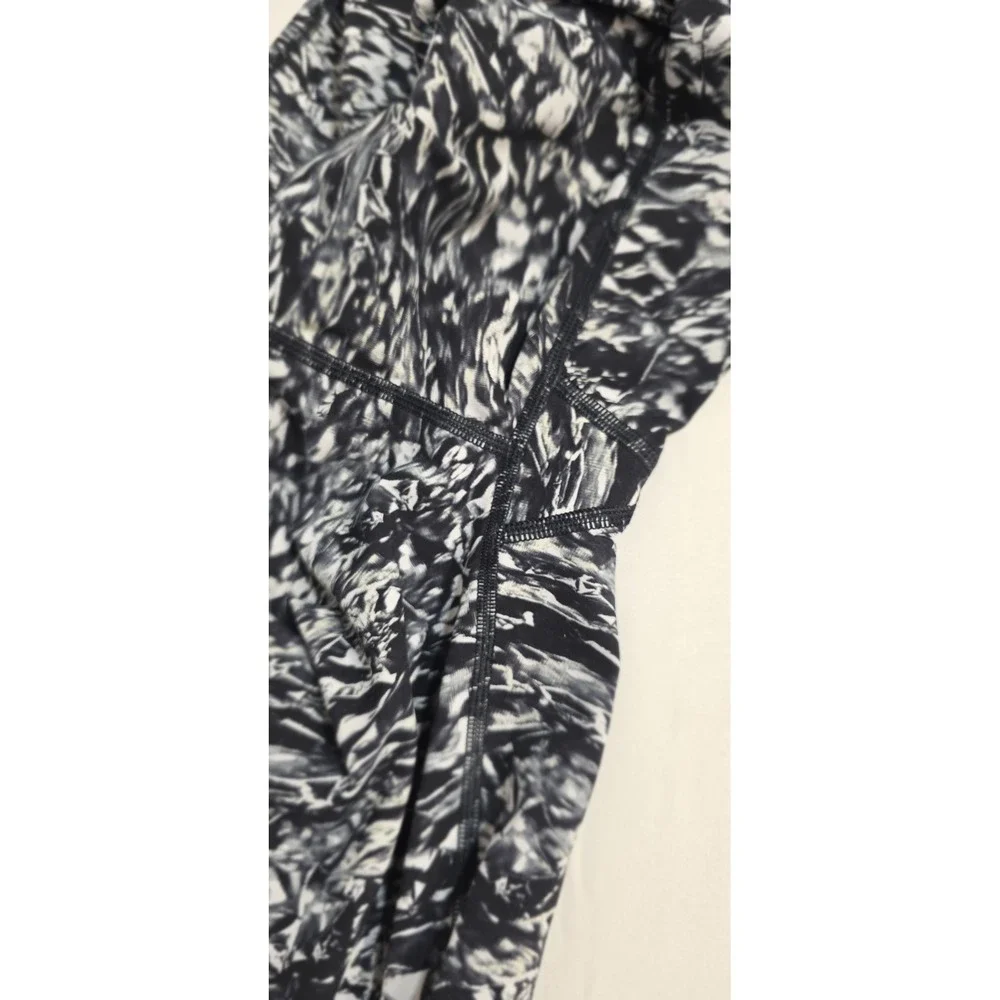 LULULEMON Wunder Under Hi-Rise Legging‎ Liquid Platinum Alpine Black White Sz 4